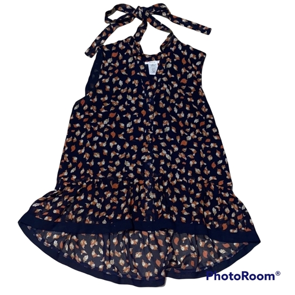 Esley Tops - Esley Floral Print Tie Neck Sleeveless Blouse sz L